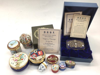 Lot 371 - Group of Halcyon Days and other enamel boxes