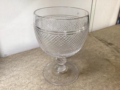 Lot 346 - Early 19th century glass rummer with hobnail cut decoration