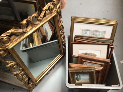 Lot 315 - Group of pictures, prints and a gilt framed wall mirror