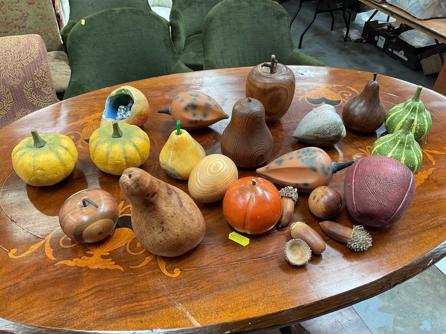Lot 49 - Quantity wooden, ceramic and other artificial fruit