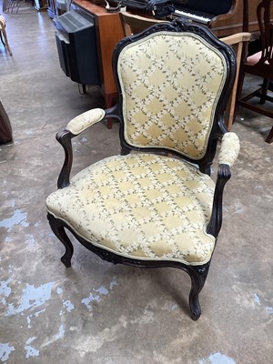 Lot 1295 - Pair of French style elbow chairs