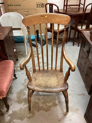 Lot 1387 - Victorian ash and elm stick back chair