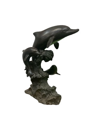 Lot 220 - Bronze dolphin water feature