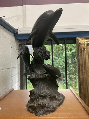 Lot 220 - Bronze dolphin water feature