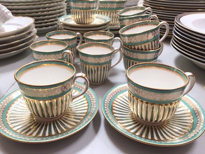 Lot 305 - 19th century Davenport porcelain tea and coffee ware with turquoise and gilt decoration