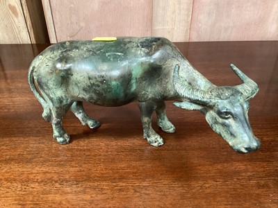 Lot 693 - Pair of Chinese bronze water buffalo