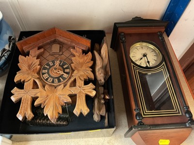 Lot 629 - Cuckoo clock and a German wall clock (2)