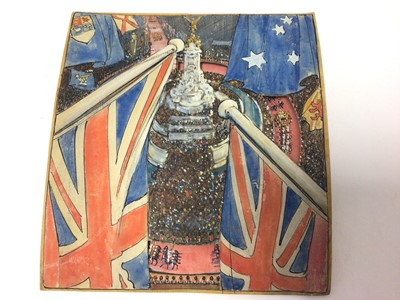 Lot 102 - Millar Watt, 1953 Coronation toy, watercolour and gouache