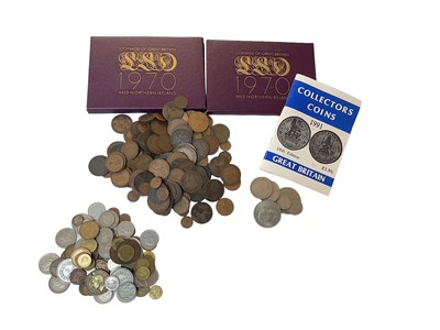 Lot 473 - World - Mixed coinage to include G.B. Royal Mint proof sets 1970 x 2 & other issues (Qty)