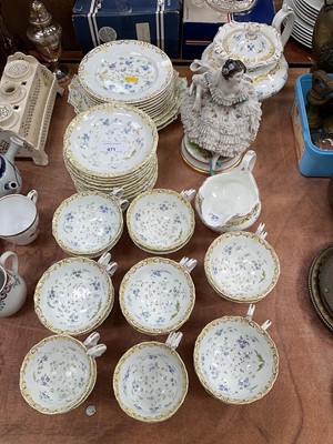 Lot 471 - Victorian teaset and Dresden lacework figure