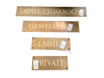 Lot 2481 - Four brass signs