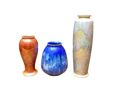 Lot 1183 - Three Ruskin pottery vases (3)