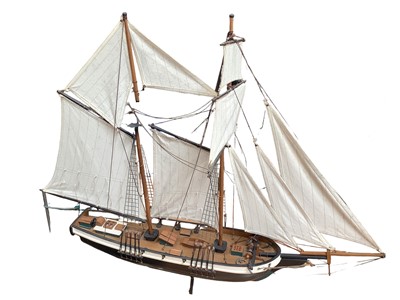 Lot 2516 - Two model ships and a large spelter statue