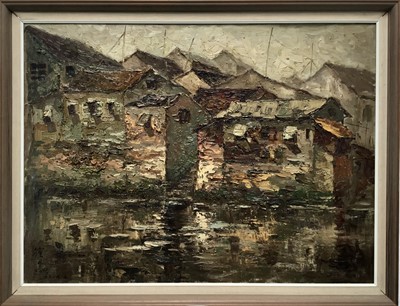 Lot 117 - Chinese School 1960's oil on canvas - signed in Chinese and dated '64 bottom left