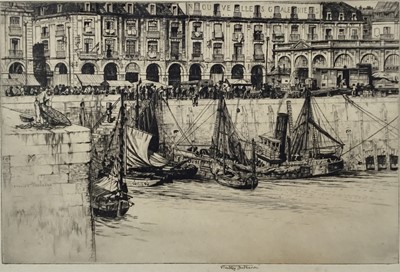 Lot 147 - Stanley Anderson (1884-1966) etching 1928 - Les Arcades Dieppe, edition of 80 proofs,signed titled and editioned