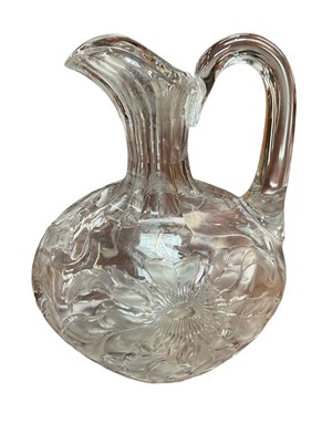 Lot 133 - Fine quality cut glass jug in the manner of Thomas Webb