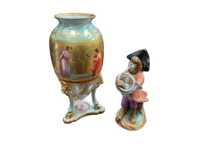 Lot 150 - Vienna vase and a Meissen style monkey band figure