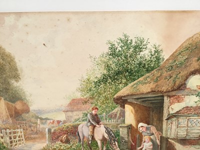 Lot 164 - Charles James Keats (1856-1934) watercolour, Farmyard Scene signed with monogram