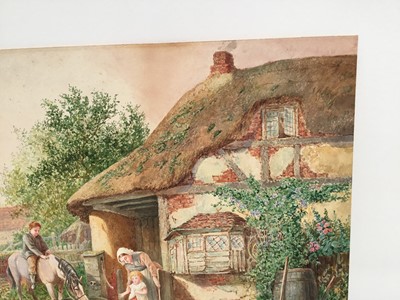 Lot 164 - Charles James Keats (1856-1934) watercolour, Farmyard Scene signed with monogram