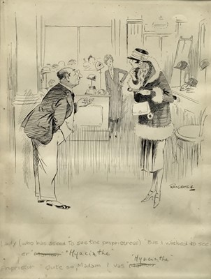 Lot 140 - William Leigh Ridgewell (1881-1937) pen and ink cartoon for Punch magazine circa 1920