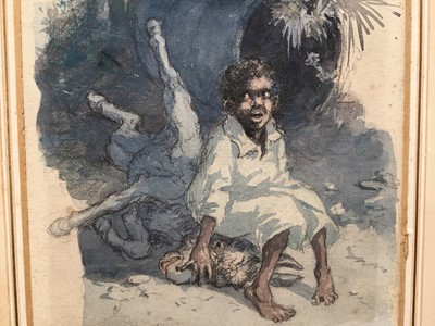 Lot 197 - Frank ver Beck (American 1858-1933) original watercolour illustration for 'The Donkey Child' circa 1916