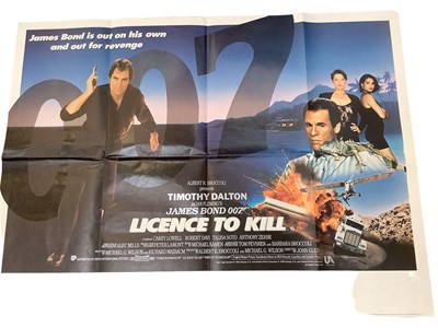 Lot 1409 - James Bond Licence To Kill (1989) British Quad film poster, starring Timothy Dalton, folded