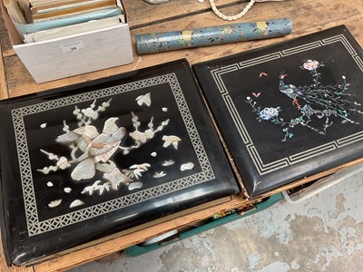 Lot 35 - Two Japanese mother of pearl inlaid lacquered photograph albums