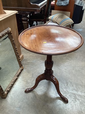 Lot 1244 - 19th century mahogany wine table with circular top on turned column and tripod base, 55cm diameter