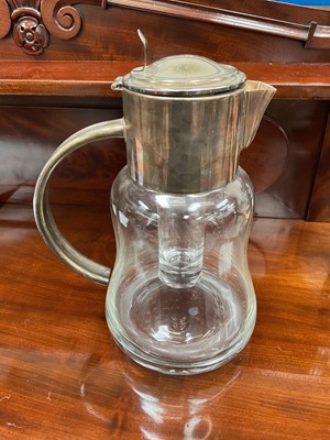 Lot 67 - Asprey silver plated lemonade jug with removable ice chamber, 30.5cm high