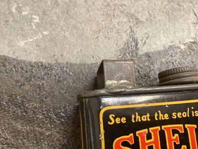 Lot 2157 - BP Autombile Club badge and a Shell motor oil miniature can (2)