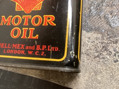 Lot 2157 - BP Autombile Club badge and a Shell motor oil miniature can (2)