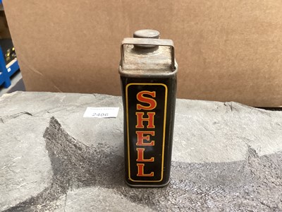 Lot 2157 - BP Autombile Club badge and a Shell motor oil miniature can (2)