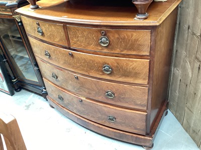 Lot 1251 - Victorian mahogany bowfront chest of two short and three long graduated drawers, 110cm wide, 53cm deep, 103.5cm high