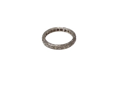 Lot 136 - Diamond full band eternity ring with a continuous band of twenty four old cut diamonds, size J