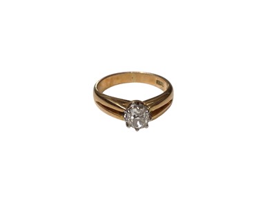 Lot 138 - 18ct gold old cut diamond single stone ring