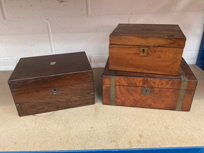 Lot 106 - Victorian writing slope and two other boxes