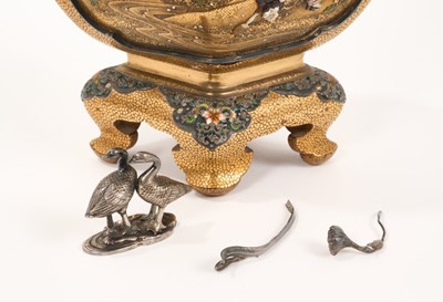 Lot 748 - Fine quality 19th century Japanese lacquer ivory and mother of pearl and shibayama koro and cover