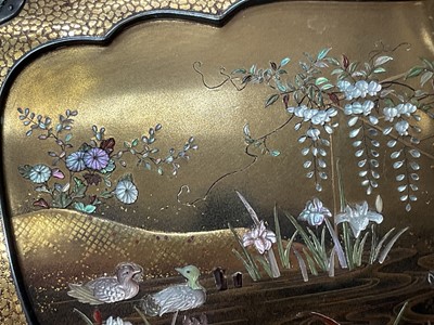 Lot 748 - Fine quality 19th century Japanese lacquer ivory and mother of pearl and shibayama koro and cover