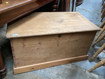 Lot 1258 - Victorian pine blanket box housing a bank of drawers, 94cm wide, 52cm deep, 51cm high