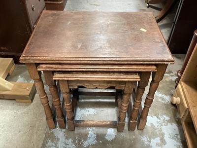 Lot 1326 - Nest of three oak occasional tables