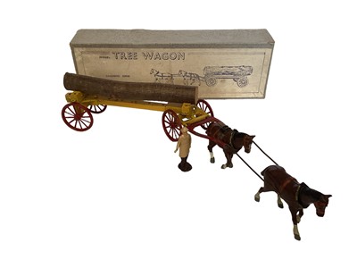 Lot 1804 - Britains diecast Farm Wagon No.5F & Charbens Series Tree Wagon, both boxed, plus Lumber Wagon (3)