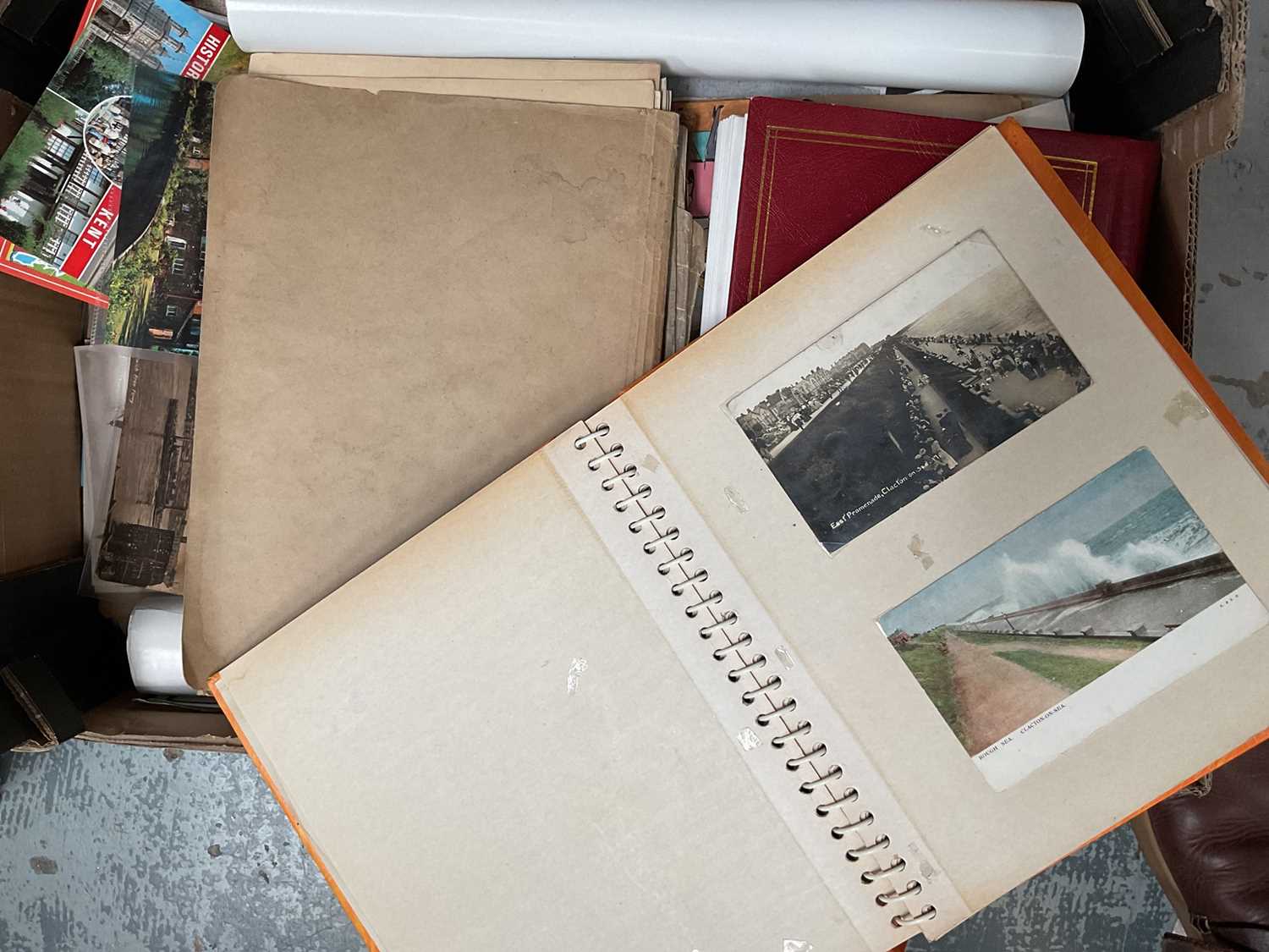 Lot 107 - Two boxes of ephemera, postcards, stage