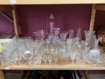 Lot 653 - Collection of cut glass wines, tumblers, decanters etc