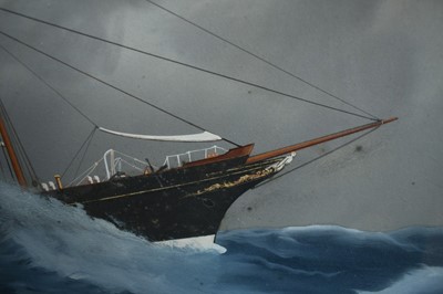 Lot 1070 - Luca Papaluca (Italian, 1890-1934), gouache of R.Y.S Rosabelle, which entered service in the First World War in 1915
