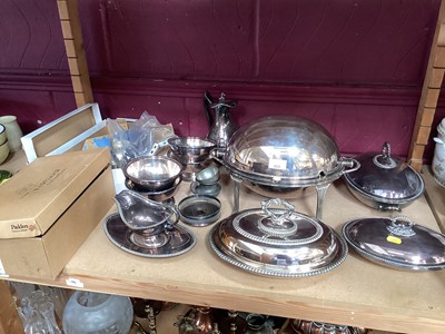 Lot 655 - Edwardian silver plated revolving entree dish and other plated ware