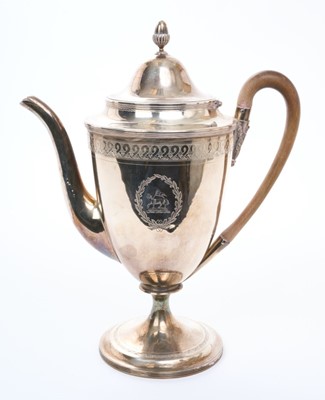 Lot 406 - George III silver coffee pot by John Emes, London 1799