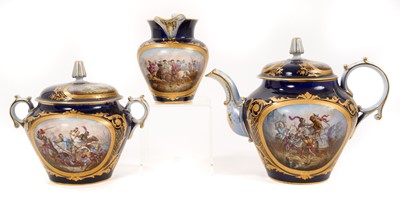 Lot 246 - Fine suite of three Sevres-style pieces