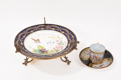 Lot 237 - Sevres dish on stand and a cup and saucer