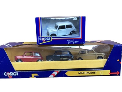 Lot 1872 - Corgi Mini Special Editions, 93175 (x2) & 94145, Mini Racers C18/1, all in window boxes (4)