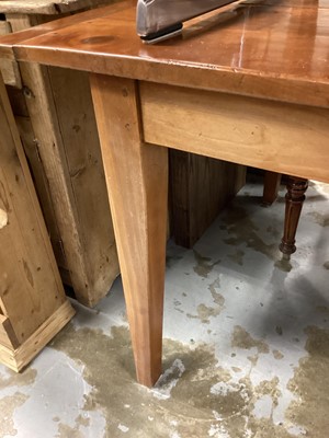 Lot 1310 - French style cherry wood farmhouse table with end draw, 153cm wide, 99cm deep, 76.5cm high
